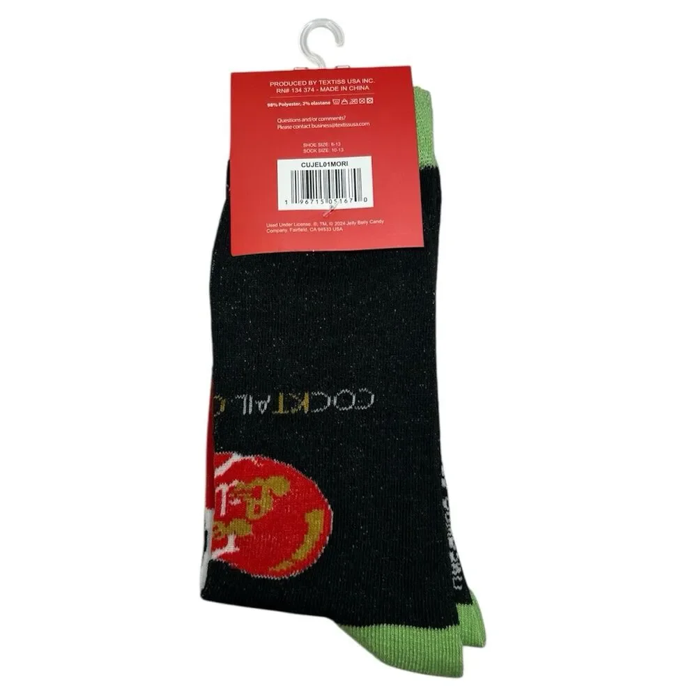 1x  Jelly Belly Novelty Crew Socks Adult Set Size 6-13